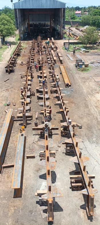 Aerial view of the structural fabrication yard at the Salem site
